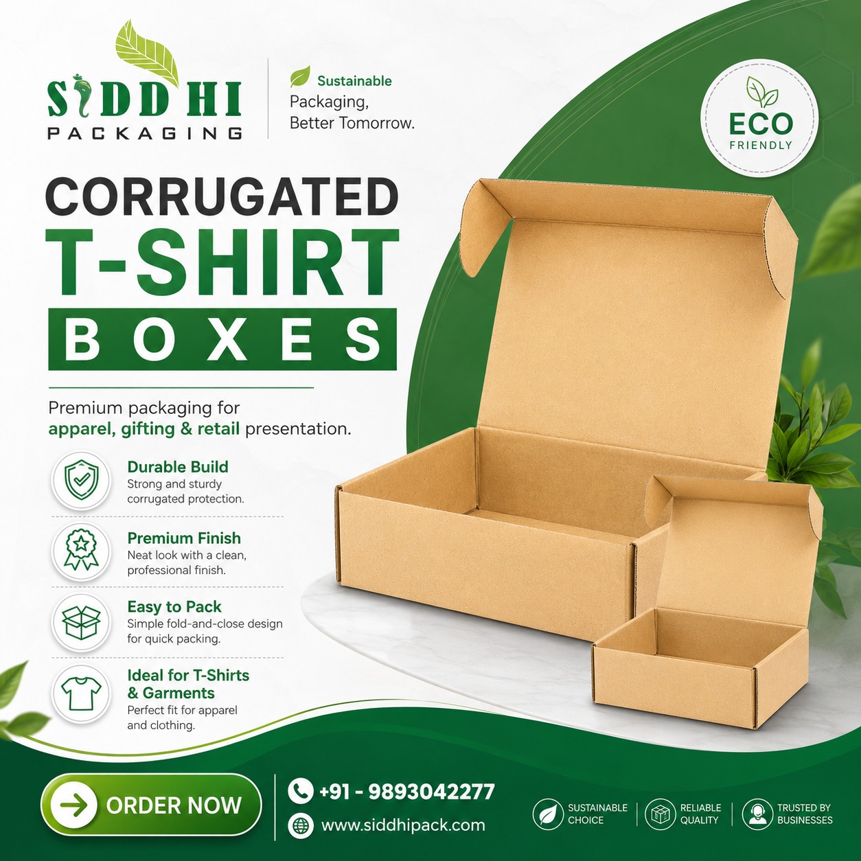Corrugated T Shirt Boxes for Premium Apparel Packaging in Indore